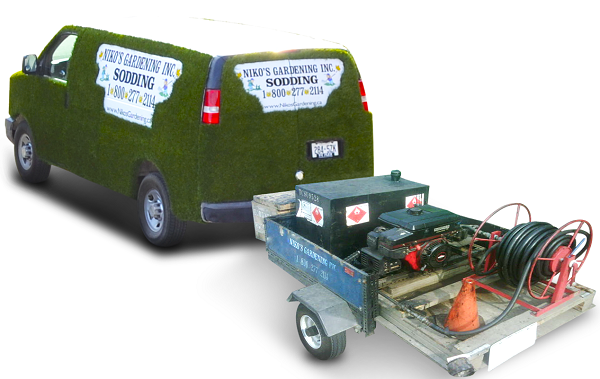 Niko's driveway sealing equipment trailer (Thornhill, and Thornhill woods)